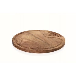 Holzbrett mit Rille, rund, 40cm