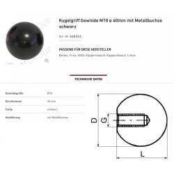 Kugelknopf M10 40mm