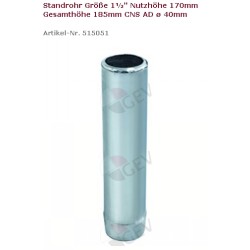 CNS-Standrohr 1 1/2" ø 40mm